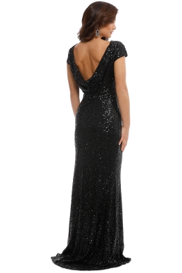 badgley mischka black sequin gown