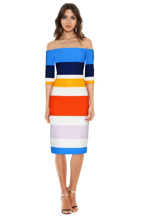 Bermuda Stripe Cut Off Dress by By Johnny for Hire | GlamCorner