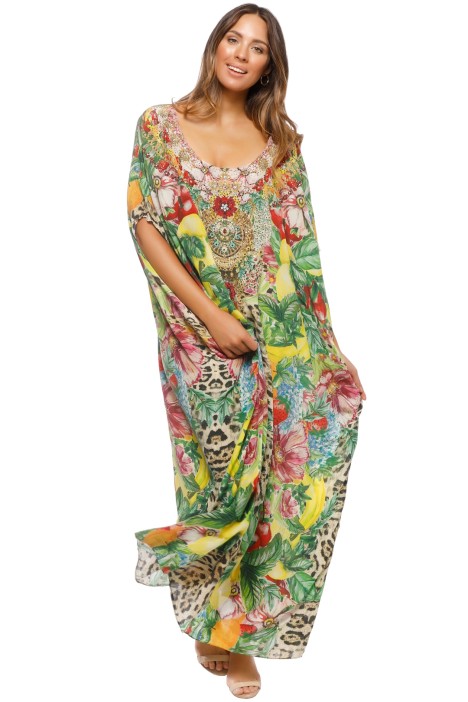 Cool Cat Round Neck Kaftan by Camilla for Hire | GlamCorner