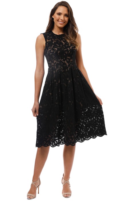Valentine Flare Midi in Black by Grace & Hart for Rent