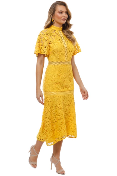 utopia lace midi dress