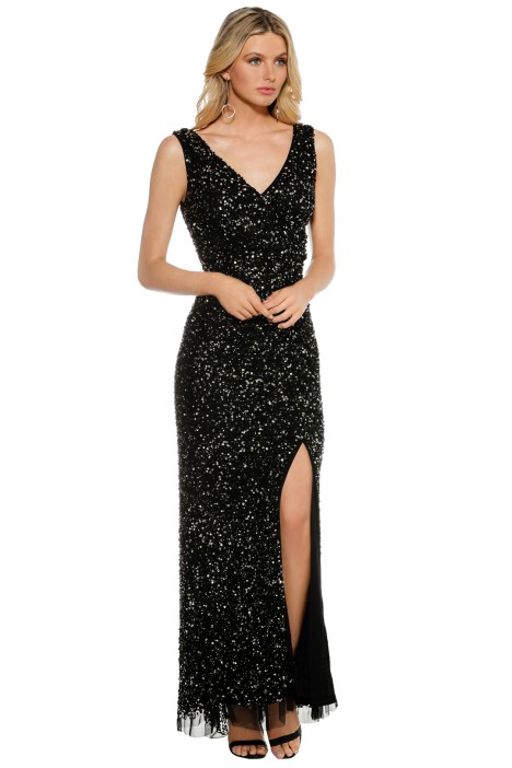 Layla Hand Beaded Dress - Gold Sequin by Montique for Rent
