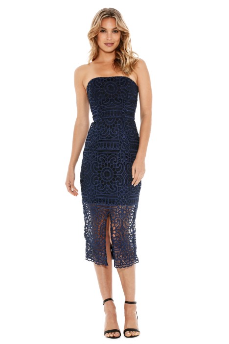 Navy Blue Strapless Dresses