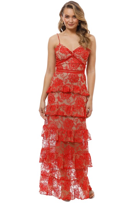 nicholas the label rosie lace tiered gown
