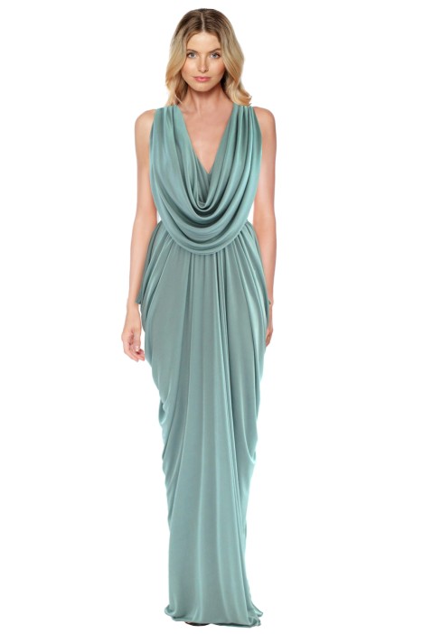 green grecian dress