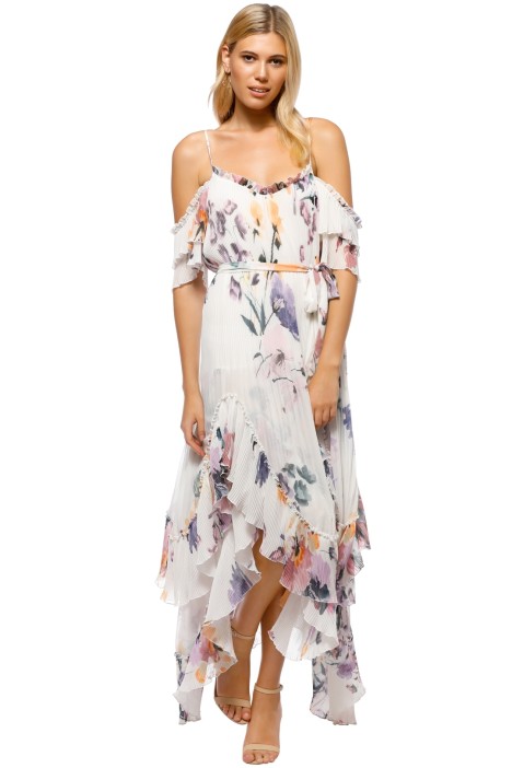 White Pleated Maxi Dress