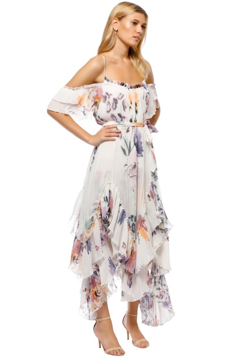 White Pleated Maxi Dress
