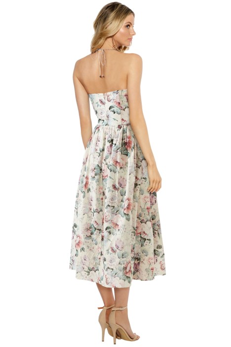 Cross Back Halterneck Dress In Floral Print