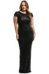 badgley mischka black sequin gown