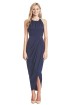 Navy Core High Neck Ruched Dress by Shona Joy for Rent